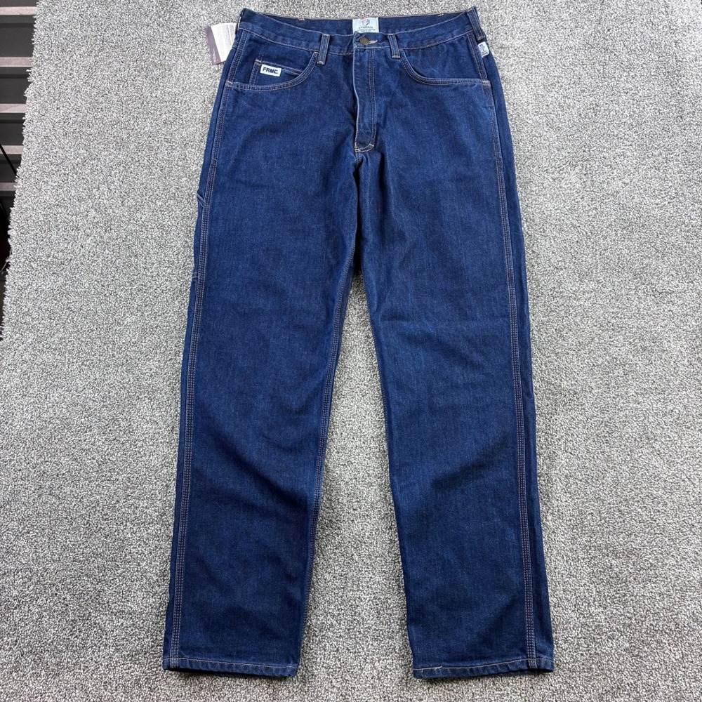 NWT Tyndale Carpenter Jeans Mens 34x34 Blue FRMC Flame Resistant F290T USA Made